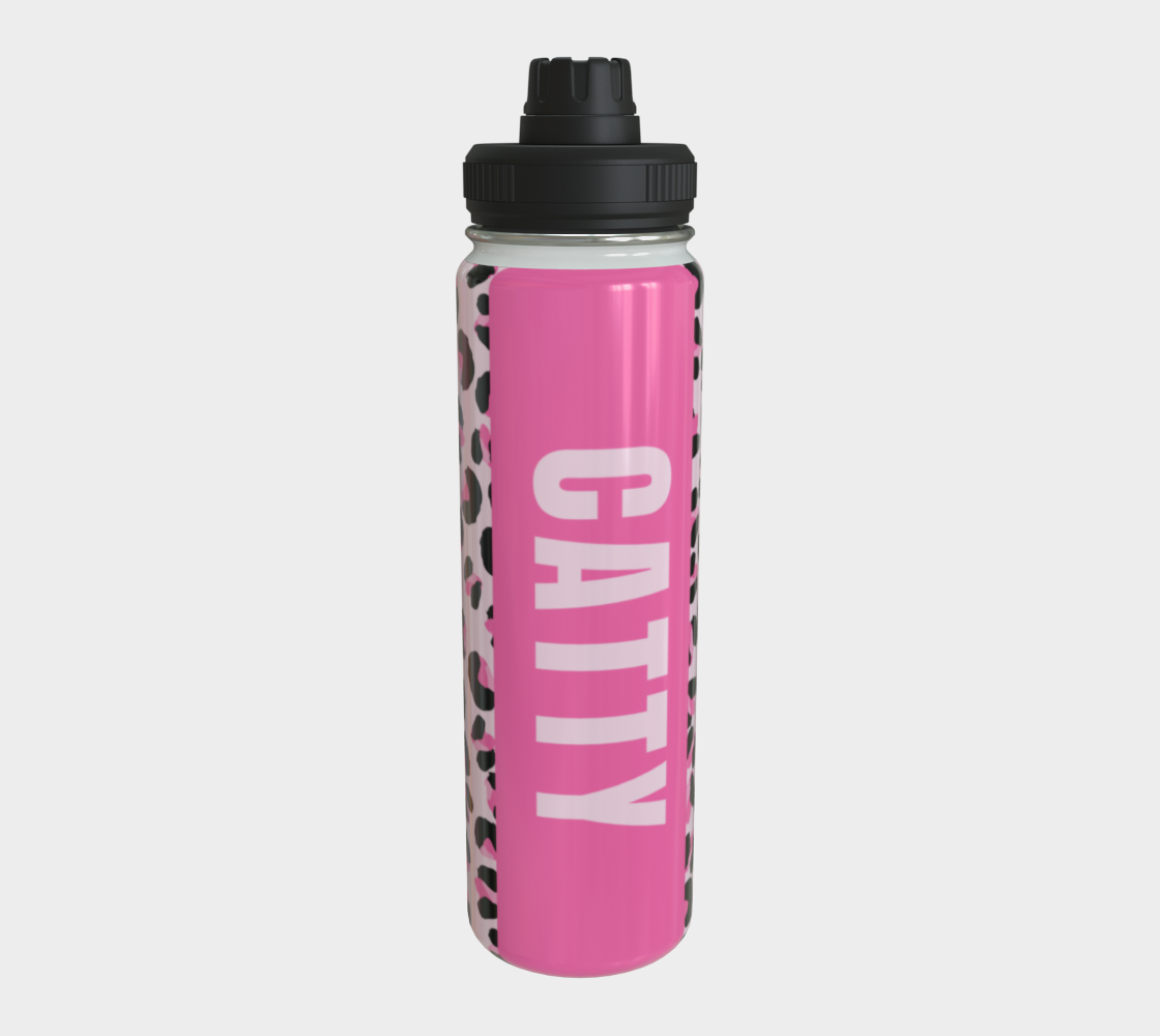 Pink Panther Catty Water Bottle-Glossy