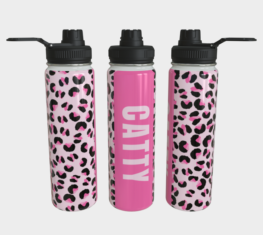 Pink Panther Catty Water Bottle-Glossy