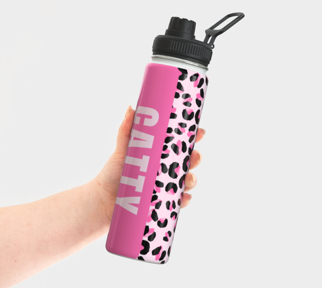 Pink Panther Catty Water Bottle-Glossy